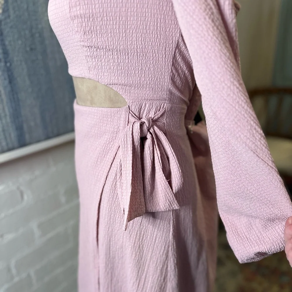 Astr The Label Dusty Pink Balloon Sleeves Cutout Dress - Picture 9 of 14